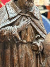 A Flemish carved wooden 'Adoration of the Magi' group, 18th C.
