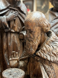 A Flemish carved wooden 'Adoration of the Magi' group, 18th C.