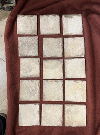 A collection of 60 polychrome 'Palmette' tiles, Spain or Portugal, 17th C.