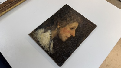 Jakob Smits (1855-1928): 'Malvina', oil on canvas and panel, signed, 1888-1899