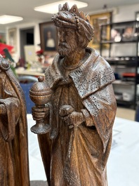 A Flemish carved wooden 'Adoration of the Magi' group, 18th C.