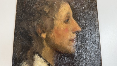 Jakob Smits (1855-1928): 'Malvina', oil on canvas and panel, signed, 1888-1899