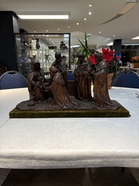 A Flemish carved wooden 'Adoration of the Magi' group, 18th C.