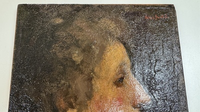 Jakob Smits (1855-1928): 'Malvina', oil on canvas and panel, signed, 1888-1899