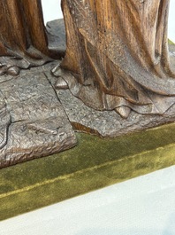 A Flemish carved wooden 'Adoration of the Magi' group, 18th C.