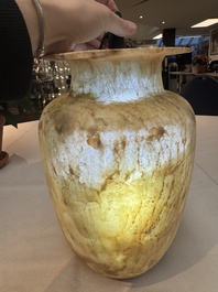 A large Egyptian alabaster jar, probably Middle Kingdom, 1987-1640 B.C.