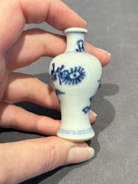 Two Chinese blue and white miniature vases, Kangxi