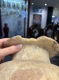 A large Egyptian alabaster jar, probably Middle Kingdom, 1987-1640 B.C.