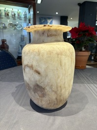 A large Egyptian alabaster jar, probably Middle Kingdom, 1987-1640 B.C.