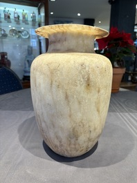A large Egyptian alabaster jar, probably Middle Kingdom, 1987-1640 B.C.