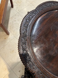 A large Chinese hongmu stand, 19th C.