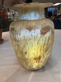 A large Egyptian alabaster jar, probably Middle Kingdom, 1987-1640 B.C.