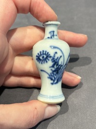 Two Chinese blue and white miniature vases, Kangxi