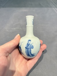 Two Chinese blue and white miniature vases, Kangxi