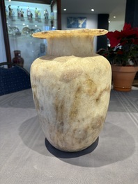 A large Egyptian alabaster jar, probably Middle Kingdom, 1987-1640 B.C.