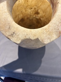 A large Egyptian alabaster jar, probably Middle Kingdom, 1987-1640 B.C.