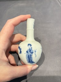 Two Chinese blue and white miniature vases, Kangxi
