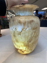 A large Egyptian alabaster jar, probably Middle Kingdom, 1987-1640 B.C.