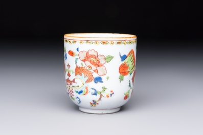 A Chinese famille rose 'Madame de Pompadour' cup and saucer, Qianlong, ca. 1745