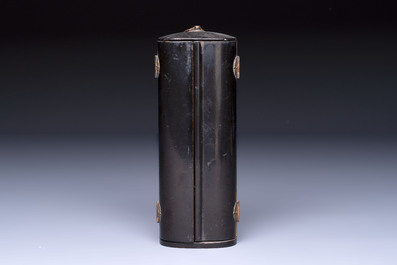 A small Japanese gilt-lacquered wooden zushi shrine with a carved wooden monk, probably Edo, 18/19th C.
