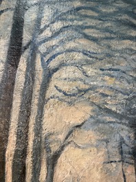 Attributed to Sadji or Sha Qi (Sha Yinnian 1914-2005): 'De Jing Wu Er Dao 德經無二道', oil on canvas, 20th C.