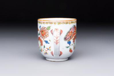A Chinese famille rose 'Madame de Pompadour' cup and saucer, Qianlong, ca. 1745