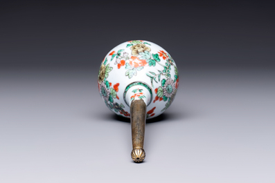 A gilt-bronze-mounted Chinese famille verte rosewater sprinkler for the Islamic market, Kangxi