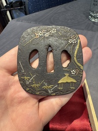 A varied collection of ten Japanese iron tsuba, Edo