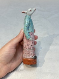 An exceptional complete set of twelve Chinese famille rose zodiac figures, Ge Yi Tai Zao 戈益泰造 marks, Republic