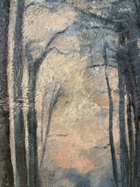 Attributed to Sadji or Sha Qi (Sha Yinnian 1914-2005): 'De Jing Wu Er Dao 德經無二道', oil on canvas, 20th C.