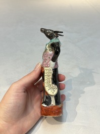 An exceptional complete set of twelve Chinese famille rose zodiac figures, Ge Yi Tai Zao 戈益泰造 marks, Republic