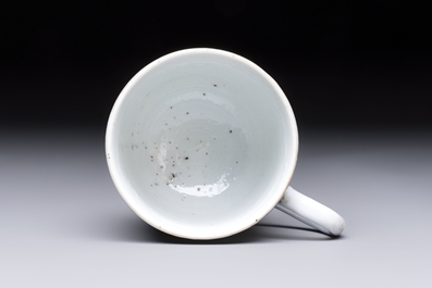 A Chinese famille rose 'Judgement of Paris' cup and saucer, Qianlong