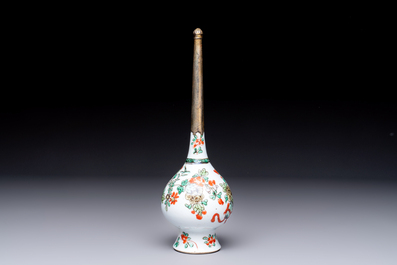 A gilt-bronze-mounted Chinese famille verte rosewater sprinkler for the Islamic market, Kangxi