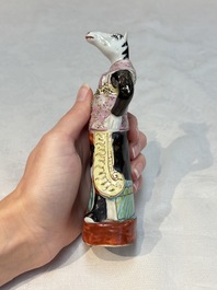An exceptional complete set of twelve Chinese famille rose zodiac figures, Ge Yi Tai Zao 戈益泰造 marks, Republic