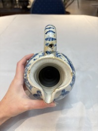 A rare blue and white Portuguese jug, dated 1630