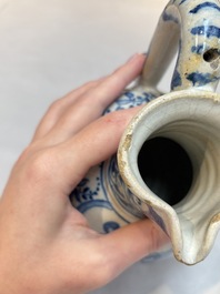 A rare blue and white Portuguese jug, dated 1630
