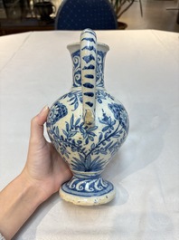 A rare blue and white Portuguese jug, dated 1630