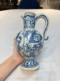 A rare blue and white Portuguese jug, dated 1630