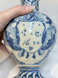 A rare blue and white Portuguese jug, dated 1630