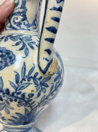 A rare blue and white Portuguese jug, dated 1630