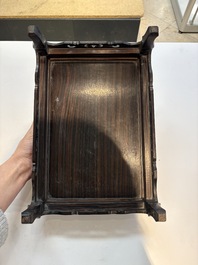 Three Chinese hongmu stands, 19/20th C.