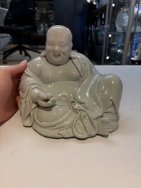 A fine Chinese white-glazed Milefo Buddha, 19th C.