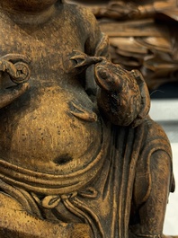Six Chinese wooden and bamboo carvings, 19/20th C.