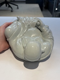A fine Chinese white-glazed Milefo Buddha, 19th C.