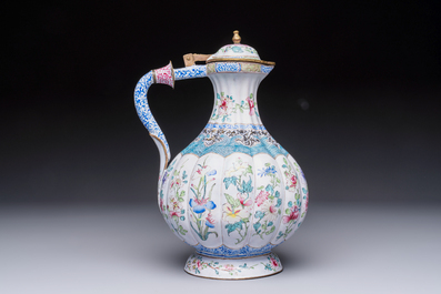 A fine and rare Chinese Canton enamel ewer for the Islamic or Indian market, Yongzheng