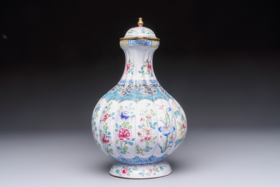 A fine and rare Chinese Canton enamel ewer for the Islamic or Indian market, Yongzheng