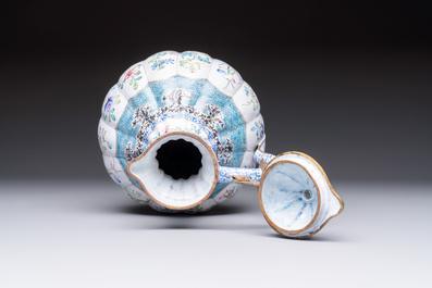 A fine and rare Chinese Canton enamel ewer for the Islamic or Indian market, Yongzheng