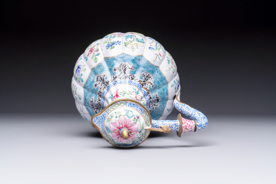 A fine and rare Chinese Canton enamel ewer for the Islamic or Indian market, Yongzheng