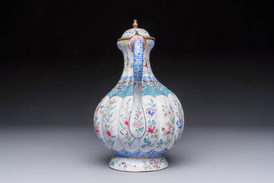 A fine and rare Chinese Canton enamel ewer for the Islamic or Indian market, Yongzheng