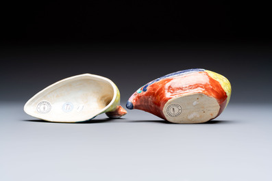 A rare Chinese famille rose hen pheasant tureen and cover, Qianlong